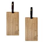 HH76137 Bamboo Cutting Board With Leatherette Strap And Custom Imprint